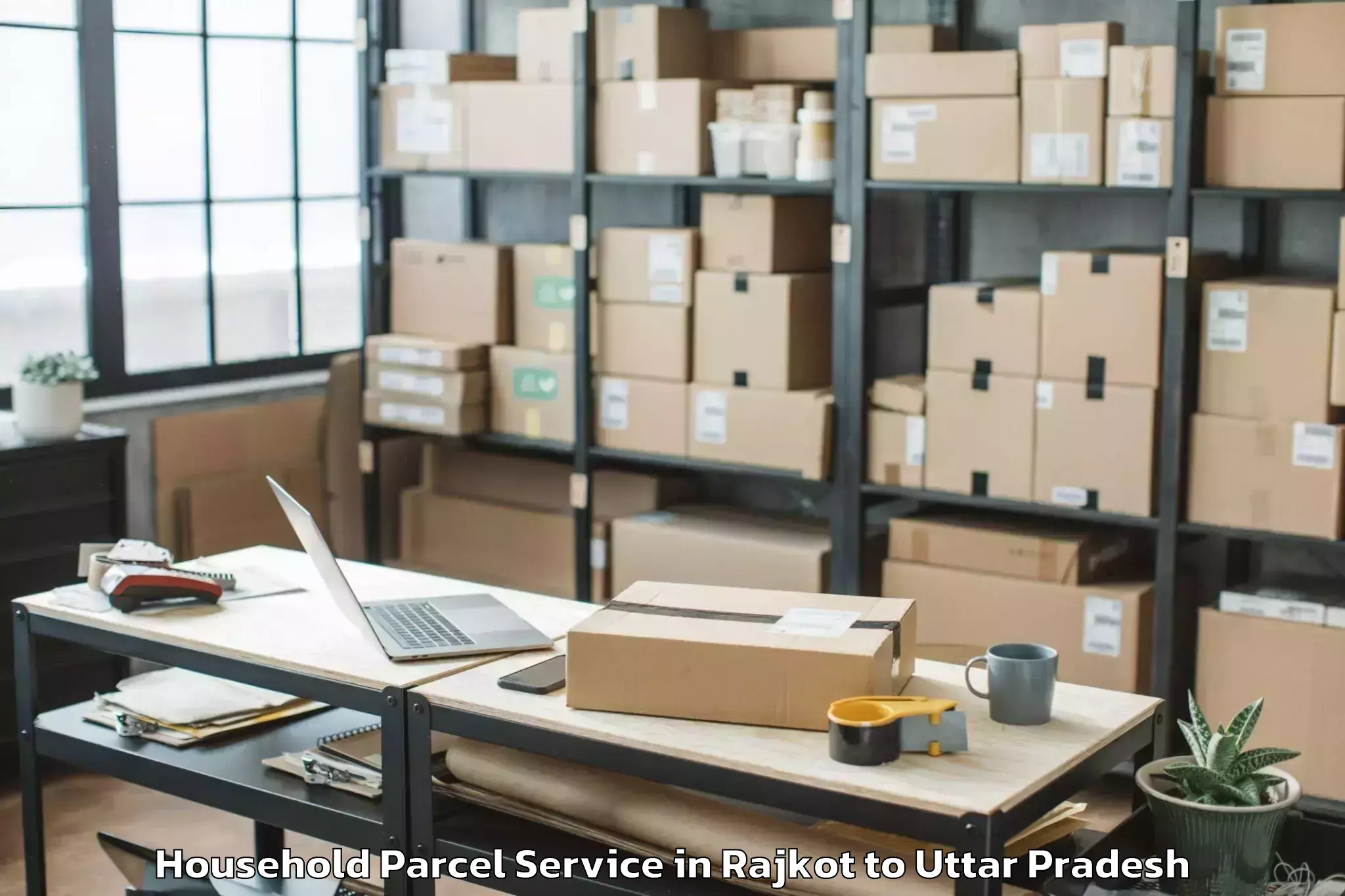 Book Rajkot to Jalalabad Shahjahanpur Household Parcel